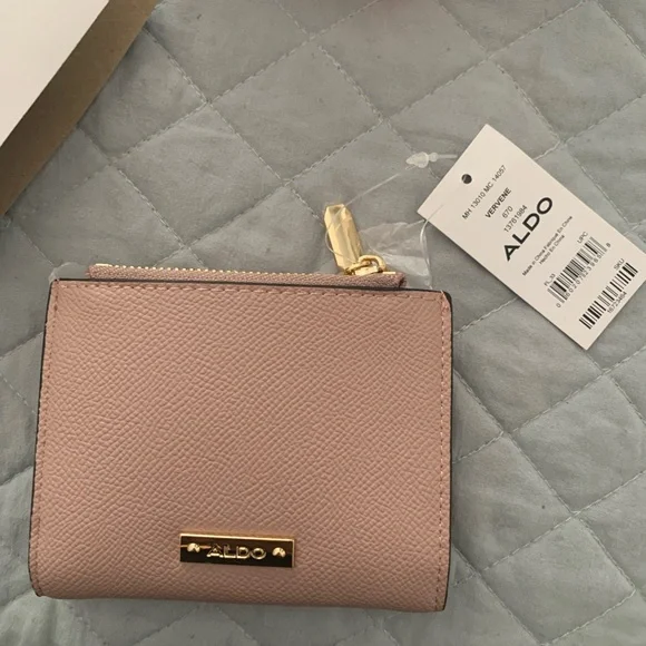 Aldo Pink Pebbled Wallet Compact Card Holder - Picture 3 of 6